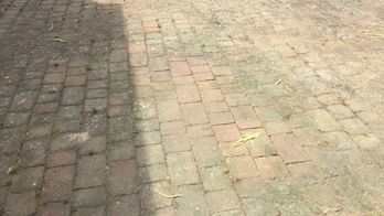 A dirty block paving area